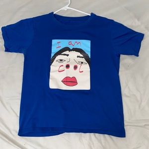 blue t shirt with cute print